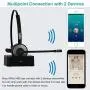 Willful M98 Bluetooth Headset Wireless Headset with Microphone Charging Base Pro Clear Sound for Car Truck Driver Call Center Home Office PC