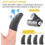 12 Pieces Mobile Game Finger Sleeve Controller Breathable Anti-Sweat Smooth Touch Screen Finger Protector, 0.5 mm Silver Fiber Finger Sleeve for Mobile Phone Games