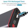 Portable Power Bank Chargers 10000mAh Type C PD 18W and 2 USB QC 3.0 Ports Small External Battery Packs LCD Display for iPhone iPad Huawei Samsung Android Mobile Phone Nintendo Switch Tablets