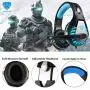 BUTFULAKE GH-1 Gaming Headset for PS4, Xbox One, Xbox One S, PC, Nintendo Switch, Mac, Laptop, Computer, 3.5mm Wired Pro Stereo Over Ear Gaming Headphones with Noise Cancelling Mic, LED Light, Blue BUTFULAKE GH-1 Gaming Headset for PS4, Xbox One, Xbox One S, PC, Nintendo Switch, Mac, Laptop, Computer, 3.5mm Wired Pro Stereo Over Ear Gaming Headphones with Noise Cancelling Mic, LED Light, Blue