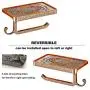ThinkTop Antique Carving Toilet Roll Paper Holder with Phone Shelf Wall Mounted Bathroom Paper Rack and Hook-Rose Gold ThinkTop Antique Carving Toilet Roll Paper Holder with Phone Shelf Wall Mounted Bathroom Paper Rack and Hook-Rose Gold