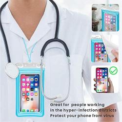 Floating Waterproof Phone Pouch, Cambond 3 Pack Waterproof Phone Case, Transparent PVC Water Proof Cell Phone Pouch Dry Bag with Lanyard for iPhone Xs Max XR X 8 7 6 Plus (Blue+White+Orange)