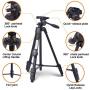 TESVERO Tripod for iPad iPhone,55" Lightweight Camera Tripod + Wireless Remote + Remote Holder + 2 in 1 Mount Holder for Smartphone (Width 2.2-3.3"),Tablet (Width 4.3-7.3")