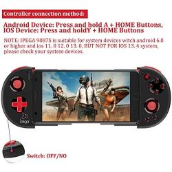 Ipega PG-9087S Wireless Game Controller, Retractable Telescopic PUBG Mobile Controller Joystick Gamepad for Android/iOS Smartphones/Tablets/Smart TV