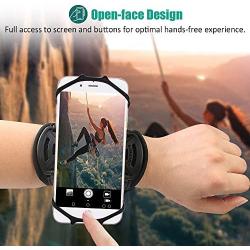 Comsoon Sports Wristband, 360° Rotatable Forearm Armband Phone Holder Compatible with iPhone 11 Pro Max/Xs/XR/8/7/SE, Galaxy S20/Note9/S9 Plus & More 4”-6.5” Phone, with Key Holder for Biking Running