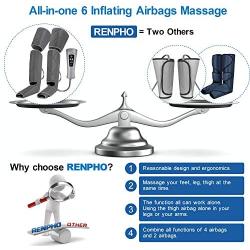 RENPHO Leg Massager for Circulation With Heat, Compression Calf Thigh Foot Massage, Adjustable Wraps Design for Most Size, With 3 Modes 3 Intensities, Gift for Mom Dad to Relax Leg Pain Muscle Fatigue