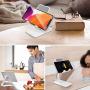 YIBIDINAY Cell Phone Stand, Foldable Portable Desktop Stand Adjustable Height and Angle Phone Holder for Desk Sturdy Aluminum Metal Stand Compatible with Smartphone/iPad/Kindle/Tablet