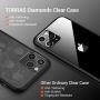 TORRAS Diamonds Clear iPhone 11 Pro Case, [10X Anti-Yellowing] [Shock Absorption] Thin Slim Fit Shockproof Hard PC Back & Soft TPU Bumper Phone Cover Designed for iPhone 11 Pro Cases, Matte Black