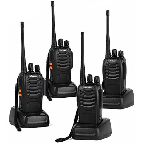 Ansoko Long Range Walkie Talkies Rechargeable Two Way Radios FRS/GMRS 16-Channel UHF 2-Way Radio for Adults (Pack of 4)