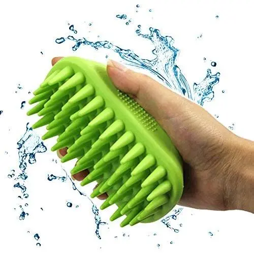 YUSENPET Pet Silicone Shampoo Brush, Anti-Skid Rubber Dog Cat Pet Mouse Grooming Shower Bath Brush Massage Comb for Long & Short Hair Medium Large Pets Dogs Cats
