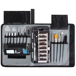 Syntus Electronic Repair Tool Kit with Magnetic Driver Kit, 80 in 1 Professional Precision Screwdriver Set with Portable Pouch for iPhone, iPad, MacBook, Gaming Console, Controller, Black