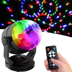 Sound Activated Party Lights with Remote Control, Battery Powered/USB Portable RBG Disco Ball Light, Dj Lighting, Strobe Lamp 7 Modes Stage Party Supplies for Home Room Dance Parties Birthday Karaoke