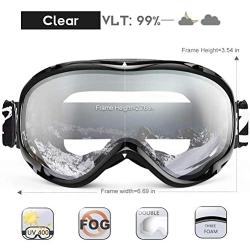 ZIONOR Lagopus Ski Snowboard Goggles UV Protection Anti Fog Snow Goggles for Men Women Youth