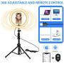 Ring Light, 10.2" Selfie Ring Light with Stand and Phone Holder, 3 Light Modes & 10 Brightness 120 Bulbs Dimmable Ring Light for YouTube Video/Makeup/Photography/Live Stream