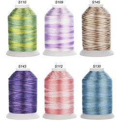 Simthread 6 Colors Polyester Variegated Embroidery Machine Thread 1100 Yards (1000M) for Decoration Babylock Singer Brother Janome Pfaff Husqvarna Embroidery and Sewing Machine - Anemone Garden