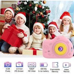 Toys for 3-6 Year Old Girls Kids Camera for Children Mini Camcorder with 1080P and 2.0 Inch IPS Screen for Preschool Todder Birthday Present(16GB TF Card Included) (Renewed)