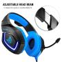 AMA(TM) Game LED Headphone,Foldable with Mic 3.5mm Stereo Sound Wired Gaming USB Headset for Ps4, Cell Phone, PC, TV Portable