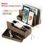 EasyAcc Charging Stations for RAVPower 60W 12A 6-Port Multiple Devices Double-Deck Docking Station Organizer for Anker USB Charger (Without Charger) for iPhone 11 Pro Cell Phones,Tablet,MacBook(Brown)