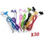 JustJamz 30 Pack 3.5mm Stereo in-Ear Earbud Headphones - Earphones (Assorted Colors)