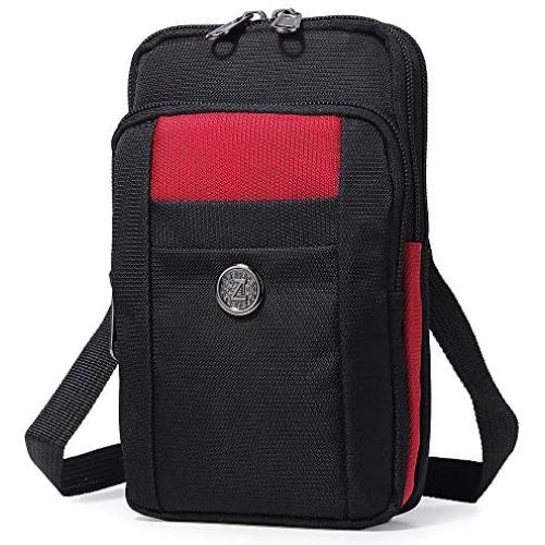 Sentient Wolf Water-Resistant Oxford Fabric Multifunction Phone Bag One Shoulder Phone Waist Bag Diagonal Cross Bag Smart Phone Case Outdoor Bag