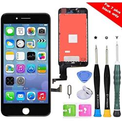 Premium Screen Replacement Compatible with iPhone 7 Plus 5.5 inch Full Assembly -LCD Touch Digitizer Display Glass Assembly with Tools, Fit Compatible with iPhone 7 Plus (Black)