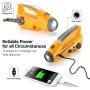 Flexzion Emergency Portable Radio FM AM LED Flashlight w/Solar & Hand Crank Powered, USB Recharging Cell Phone Charger Power Bank, Siren Alarm LED Camping Lantern Hiking Survival Gear Multi-Purpose