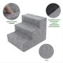 USA Made Pet Steps/Stairs with CertiPUR-US Certified Foam for Dogs & Cats by Best Pet Supplies - Gray Linen, 3-Step (H: 13.5")