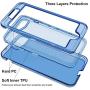 iPhone 8 Plus Case, iPhone 7 Plus Case, Anuck Crystal Clear 3 in 1 Heavy Duty Defender Shockproof Full-Body Protective Case Hard PC Shell & Soft TPU Bumper Cover for iPhone 7 Plus/8 Plus - Clear Blue