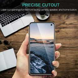 LK [3Pack] Screen Protector for Samsung Galaxy S10e Tempered Glass (New Verison) (Camera Hole Opened) Frame Installation HD Clear, 9H Hardness, Case Friendly