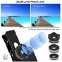 Phone Camera Lens,5 in 1 Cell Phone Lens Kit - 12x Telephoto Lens+4K HD Wide Angle Lens+Fisheye Lens+Macro Lenses（2ps） with Durable Aerospace Aluminum housing for iPhone and More