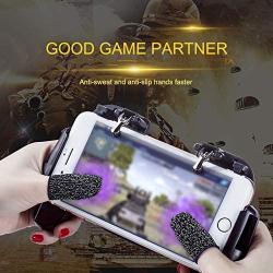 COODIO Gaming Finger Sleeve Touchscreen Finger Gloves Conductive Fiber Cap Anti-Sweat Breathable Touch and Sensitive for Mobile Phone Games Gray+White