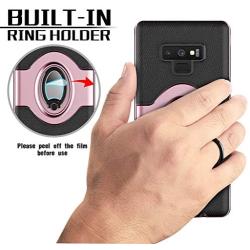 Samsung Galaxy Note 9 Case - eSamcore Ring Holder Kickstand Cases + Dashboard Magnetic Phone Car Mount [Rose Gold]