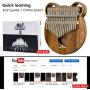 Kalimba 17 Keys Thumb Piano Solid Wood Finger Piano Start Kits African Instrument with Protective Case Tuning Hammer Study Booklet Cleaning Cloth From AKLOT