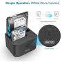 Unitek USB 3.0 to SATA I/II/III Mini Dual Bay External Hard Drive Docking Station for 2.5/3.5-inch HDD SSD, Offline Clone Duplicator Function Support UASP and 16TB with 12V/3A Power Adapter