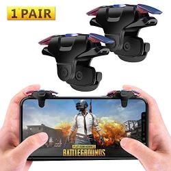 [1 Pair ] Mobile Game Controller Trigger for iPhone Android, PUBG Cellphone Gaming Joystick 4 Fingers Operation, with Sensitive Shoot Aim Keys for Fornite/Knives Out/Rules of Survival