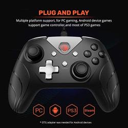 IFYOO X208 Wired PC Controller USB Gaming Gamepad Joystick for Computer & Laptop (Windows 10/8/7/XP, Steam), Android and PS3 - [3M Detachable USB Cable] Black