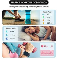 Lintelek Smart Watch, Full Touch Screen Smartwatch, 1.3 Inch Fitness Tracker with HR Monitor, Sleep Tracker, Stopwatch, IP68 Waterproof Fitness Watch Compatible with iOS, Android for Men, Women