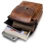 NKns Gifts for Men Vertical Leather Mens Small Bag Retro Shoulder Bag Wearing Belt Mobile Phone Pocket