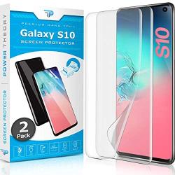 Power Theory Samsung Galaxy S10 Screen Protector Film [2-pack] - [Not Glass] Full Cover, Case Friendly, Flexible Anti-Scratch Film