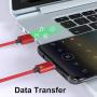 NetDot Gen7 Magnetic Fast Charging Cable Compatible Both Android Smartphone and i-Product(3.3ft/ 3 Pack red)