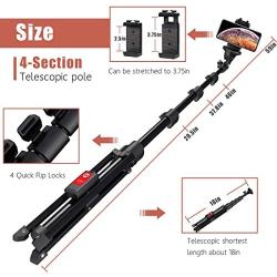 Selfie Stick Tripod, 59" All-in-One Extendable Portable Bluetooth Selfie Sticks Phone Tripods Compatible with iPhone 11 11 pro Xs Max Xr X 8Plus 7, Galaxy S10+ S9 S8 and Digital Cameras, Lightweight