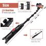 Selfie Stick Tripod, 59" All-in-One Extendable Portable Bluetooth Selfie Sticks Phone Tripods Compatible with iPhone 11 11 pro Xs Max Xr X 8Plus 7, Galaxy S10+ S9 S8 and Digital Cameras, Lightweight