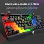 VictSing RGB Gaming Keyboard Metallic, RGB Backlit Gaming Keyboard, Metal-Panel Wired Keyboard with Mobile Phone Holder, Quiet Click Computer Keyboard with Ergonomic Wrist Rest for PC Gamers, Black