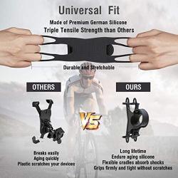 Cyclepartner Universal Phone Mount for Bike Non-Slip Shockproof German Silicone Cellphone Bicycle Motorcycle Holder Mobile Smartphone Compatible for iPhone X, XS MAX, Plus 8 7 6 5,Galaxy,Note (Camo L)