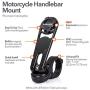 Rokform - Motorcycle Handlebar Cell Phone Mount, Mounts to ANY Handlebar Measuring from 7/8" to 1-1/4", Secures Phone Via Quad Tab Twist Lock Mount and Built-In Magnet Mount (Black)