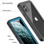 Vapesoon iPhone 11 Waterproof Case, Built-in Screen Protector 360 Full-Body Protection Clear Call Quality Heavy Duty Waterproof Shockproof Cover Case for iPhone 11 2019（6.1 Inch）-Black/Blue