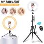 Yesker 10” Ring Light with 51 Inch Floor and Desktop Tripod Stand LED Ringlight 3 Light Modes 10 Brightness Level Phone Holder Selife Remote for Streaming Makeup Photography Zoom Wed Conferencing