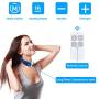 Neck Massager, Intelligent Electric Pulse Neck Massager with Heat, Cordless Relax Massage Equipment with 3 Modes 15 Speeds Smart Massage for Home, Outdoor, Office Airplane and Travel(Blue)