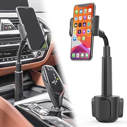 SHAWE Car Cup Cell Phone Mount, Universal Adjustable 360 Flexible Neck Automobile Phone Car Holder Compatible with iPhone 11 Pro/XS Max/XR/X/8/7/6 Plus and Samsung Note 10/9/S10/S9/S8(3.5-6.5inch)