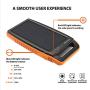 Solar Power Bank,Solar Charger 20000mAh RAVPower with Dual Ouput 5V/2.4A Input, External Battery Pack with Flashlight (IPX4 Splashproof, Dustproof, Shockproof) for Smartphones, Tablets and More